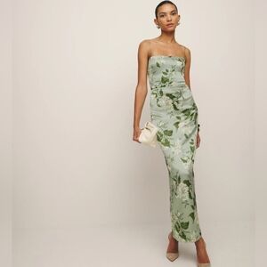REFORMATION Frankie Silk Dress in Tea Garden *WORN ONCE*